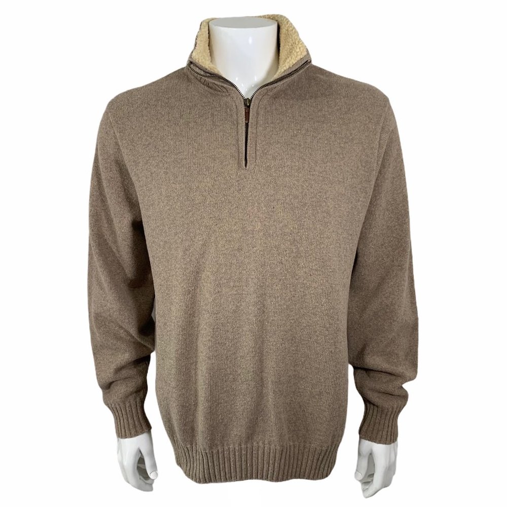 Oscar De La Renta 1/4 Zip Pull Over Dress Sweater